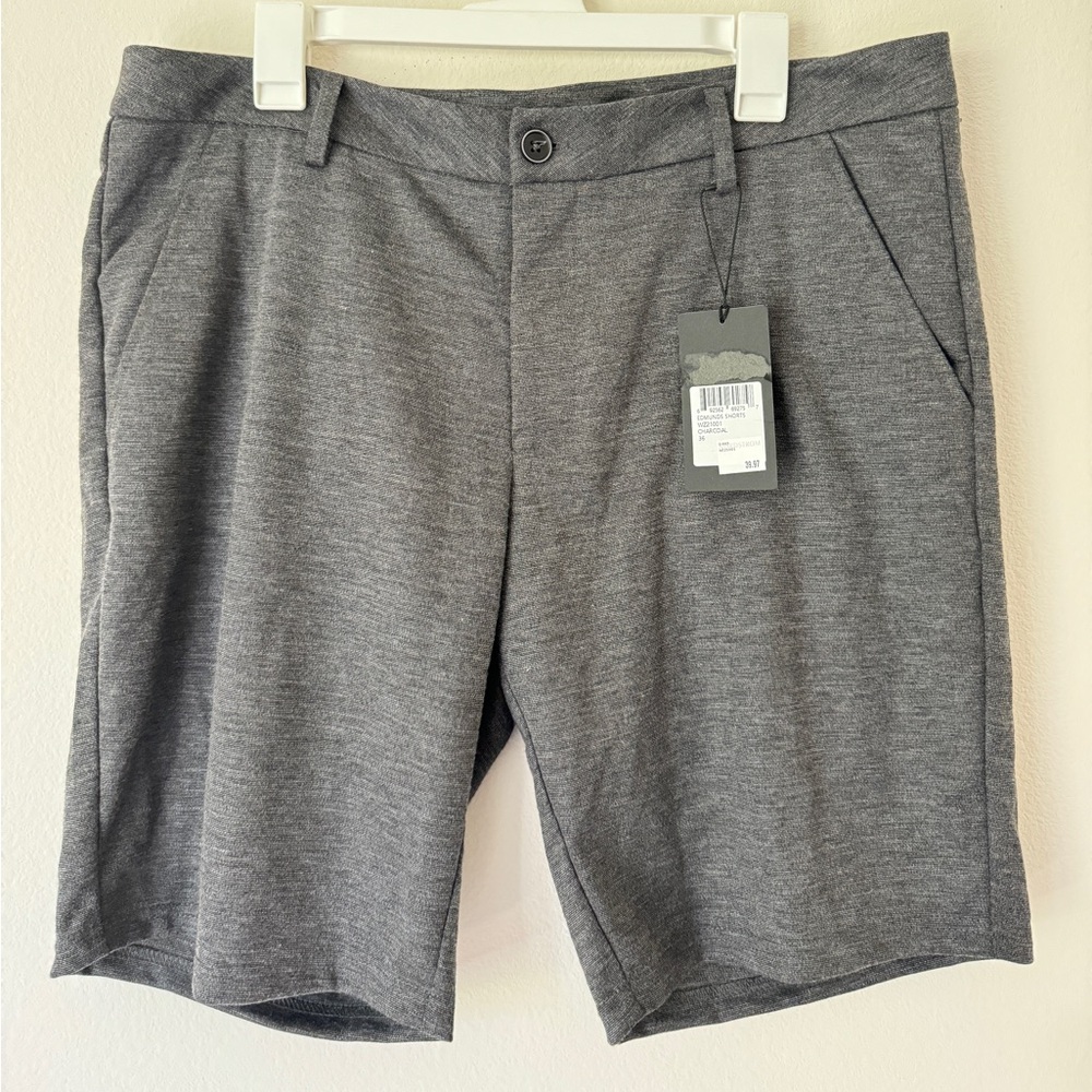 NWT Westzeroone Shorts Men's Edmunds Flat Front Size 36 Golf Dress Menswear Gray